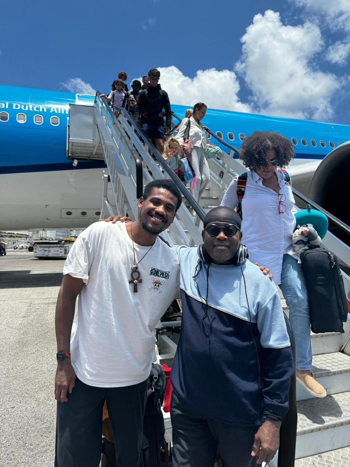 Fre Calmes and Kenneth Cuvalay at PJIAE on their way to Statia